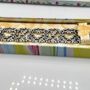 Brighton Summer Love Wide Heart Retired Bracelet Original Tin NWT